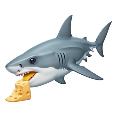 hammerhead shark eating cheese sticker