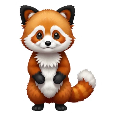 full body of red panda, front view sticker