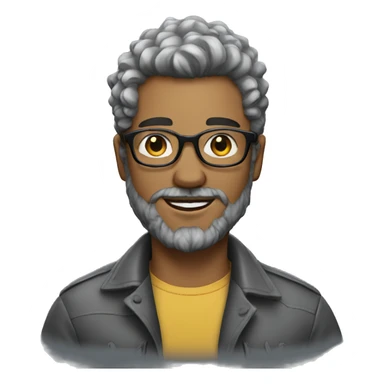 Young man with glasses and salt and pepper hair and beard  sticker