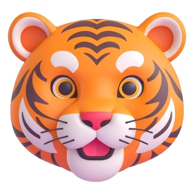 red flag with a cartoon tiger face in the center, playful and bold, no text sticker