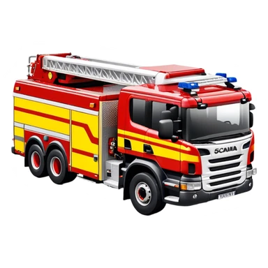Fire Truck - Scania P320 Fire Truck (Model Year: 2015) (Iconic Colour: Red with white and yellow stripes) sticker