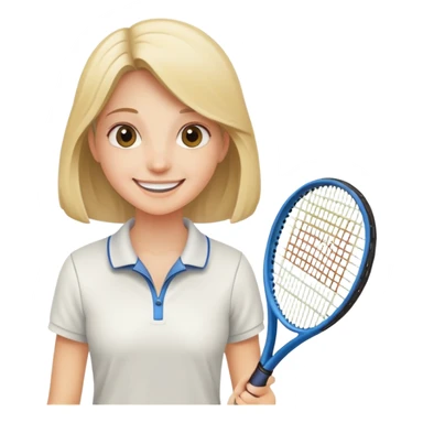 Girl with tennis racket sticker