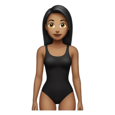 girl in black bodysuit sticker