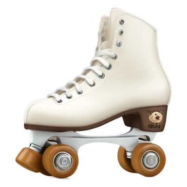 White artistic rollerskates from edea flamenco with brown toestop sticker