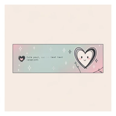 pastel emo banner with a heart accent, cute, expressive, minimal, variation 1 sticker
