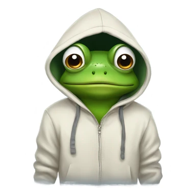Frog wearing hoodie sticker