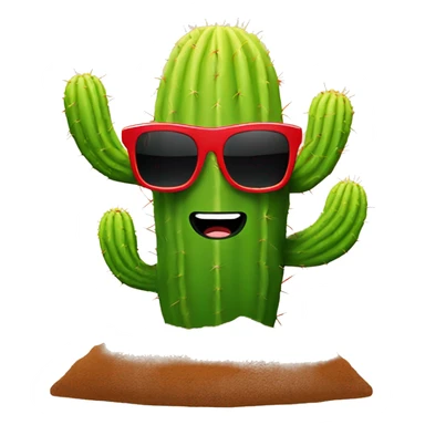 cactus in ground with red sunglasses sticker
