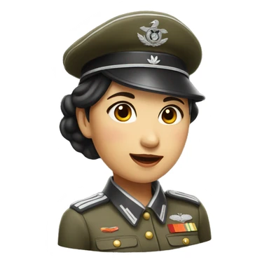 asian woman in ww2 german uniform sticker