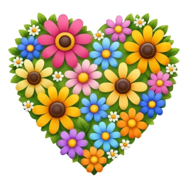 Floral flowery flower plant heart  sticker