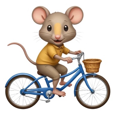 Rata manejando bicicleta con sonrisa pícara sticker