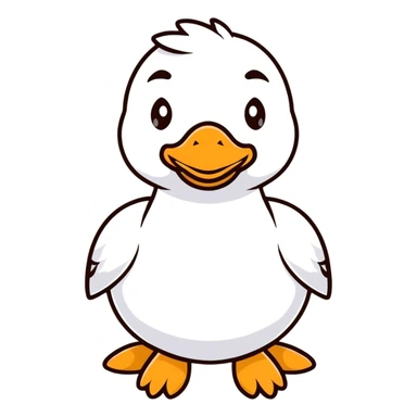 Plush toy goose, white sticker