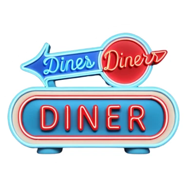 Nifty Fifties Diner marquee sign sticker