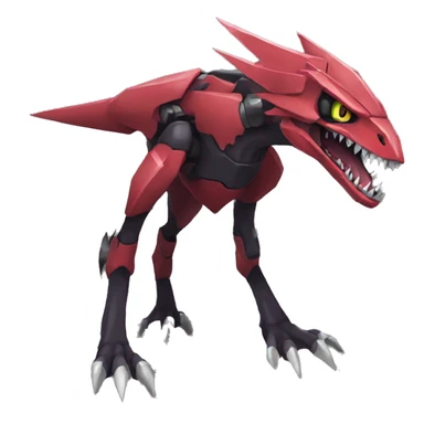  Cool Edgy Punk Black Red Digimon-Fakemon-Raptor-Genesect-Reptile full body sticker