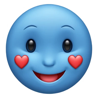Blue smiley face heart eyes sticker