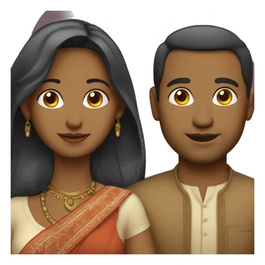 Indian woman white man couple sticker