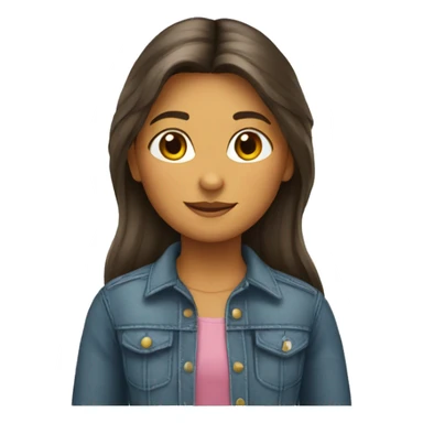 niña pelo largo castaño sticker