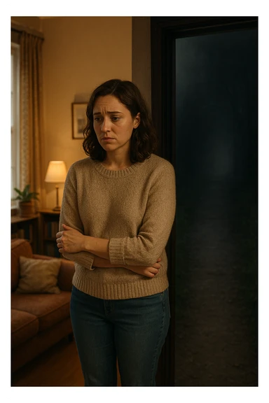 donna che vuole rimanere nella sua zona di comfort. Immagini realistiche sticker