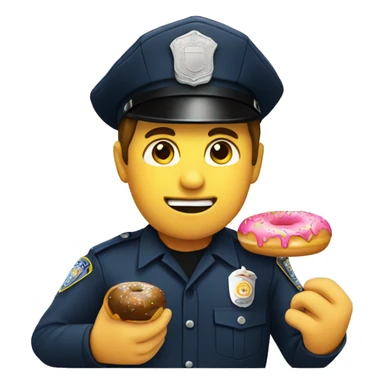 cop eating donut sticker