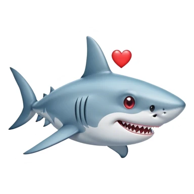 Shark with heart eyes sticker