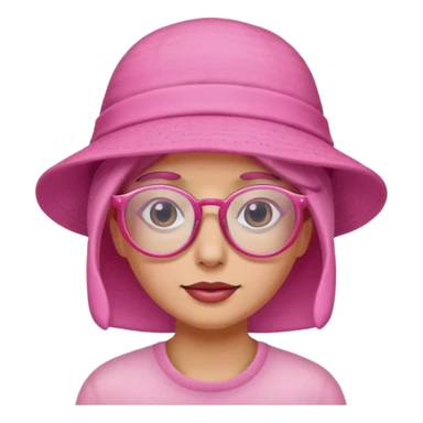 sunburned wearing a pink hat and glasses sticker
