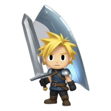 cloud strife with massive sword sticker