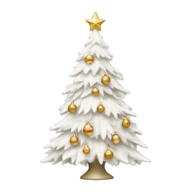 white christmas tree with neutral ornaments  sticker