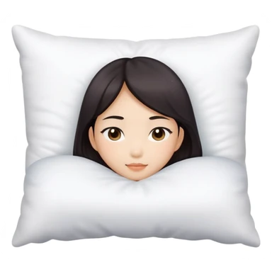 Asian girl lying on a pillow sticker