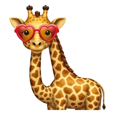 Giraffe with heart shape sunglasses sticker