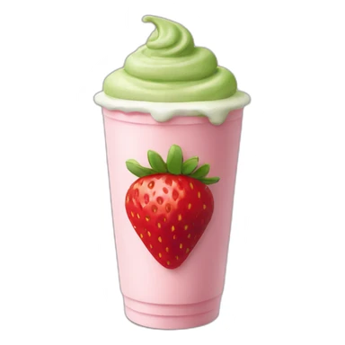 strawberry matcha latte sticker