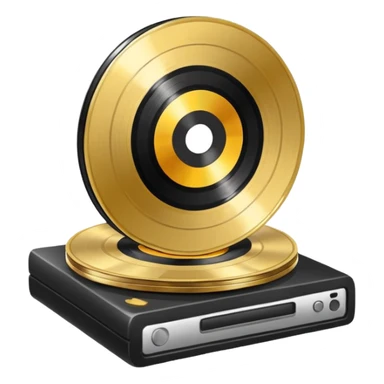 Stacked Vinyl Record gold sticker