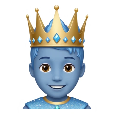 blue Boy glitter crown sticker