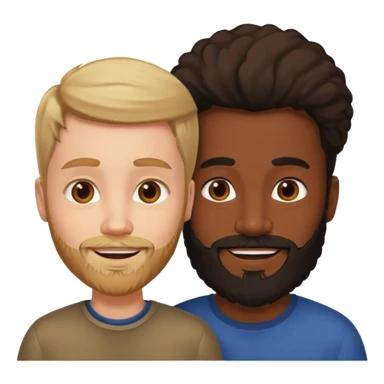 White man with beard and black Woman Love  sticker