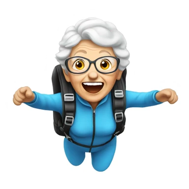 Old lady skydiving  sticker
