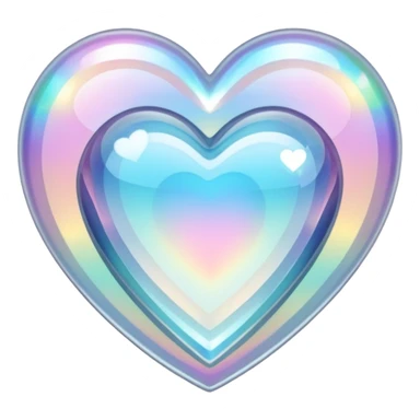 white heart with a crystal border sticker