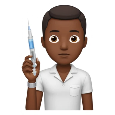 sick black man getting syringe shot arm sticker