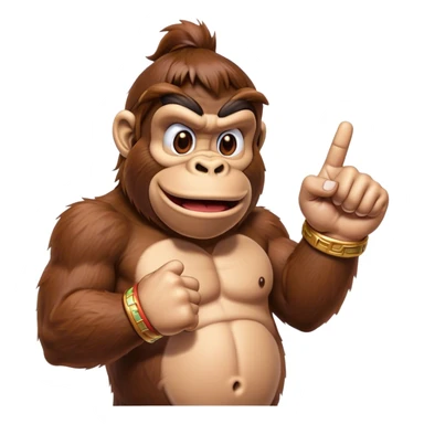 Donkey kong showing the finger sticker