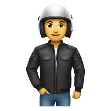 jeune homme portant un casque de moto sticker