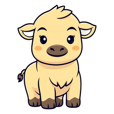 Cute Baby buffalo  sticker