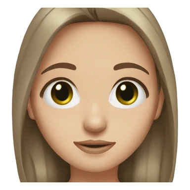 white girl, long BROWN way hair, dark green hazel eyes sticker