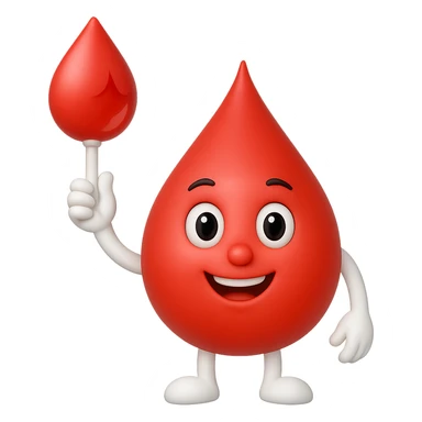 Make the sign, legs, and hands white while keeping the blood drop and the overall style the same. Remove the background. The original style is not editable, so maintain the look as closely as possible. sticker