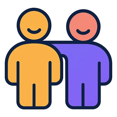 stylized partners icon, suitable for branding, modern clean lines, minimalistic design sticker