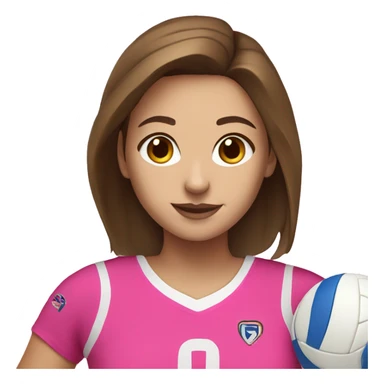 White Girl with Brown hair doing volleyball with pink clothes sticker