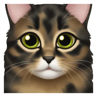 Black tortie coat and brown green eyes kitten   sticker