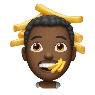 Black man eating fries  sticker