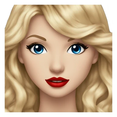 Taylor Swift blue eyes blond long hair red lipstick  sticker