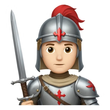 A crusader with full armor helmet  sticker
