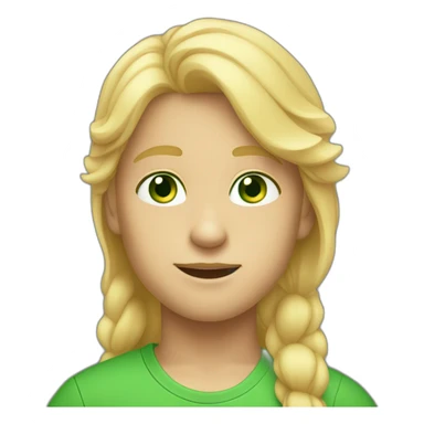 boy with blond hair bright skin and green eyes wear raiboal tshirt sticker