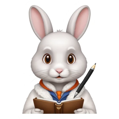 A rabbit checking time and taking notes sticker