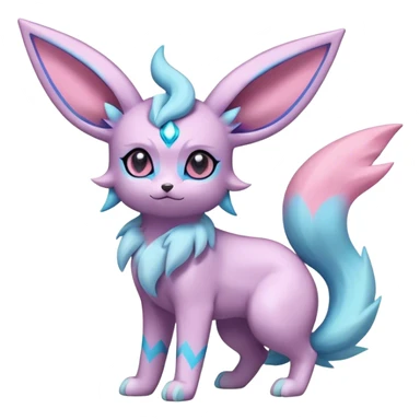 Fluffy celestial Glaceon-Espeon-Sylveon-Umbreon-hybrid, full body sticker