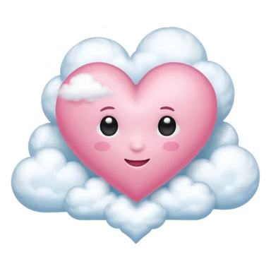 Coração rosa + nuvem  sticker